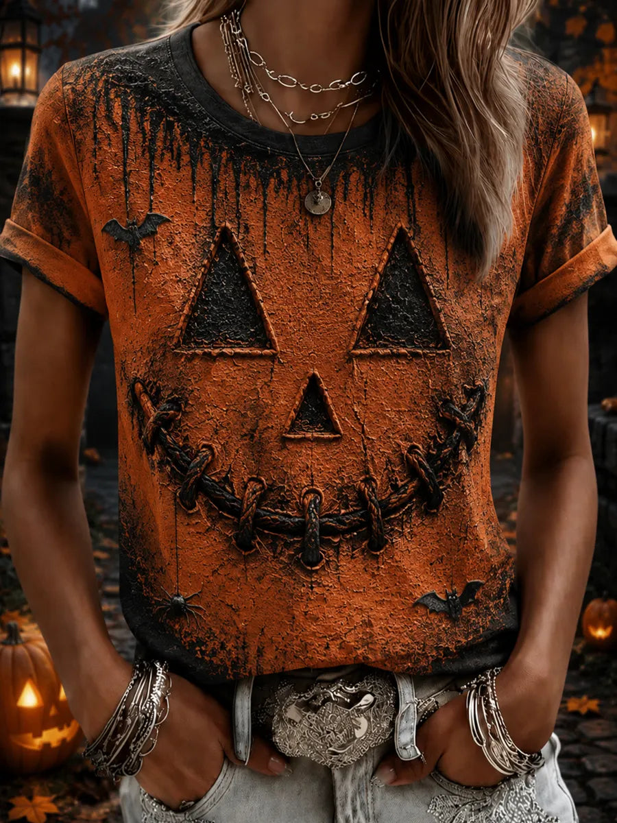 Women's Halloween Funny Print Casual T-Shirt
