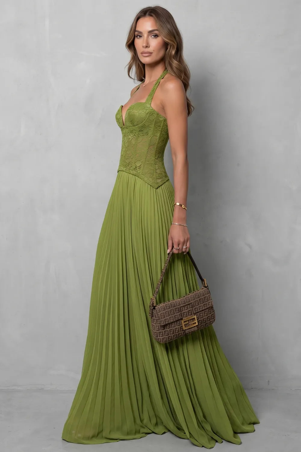 Corset pleated elegance – Maxi dress