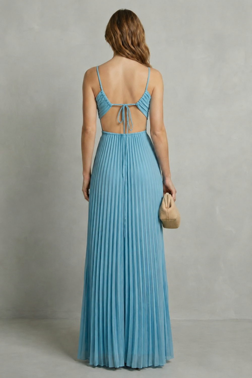 Pleated halter elegance – Maxi dress