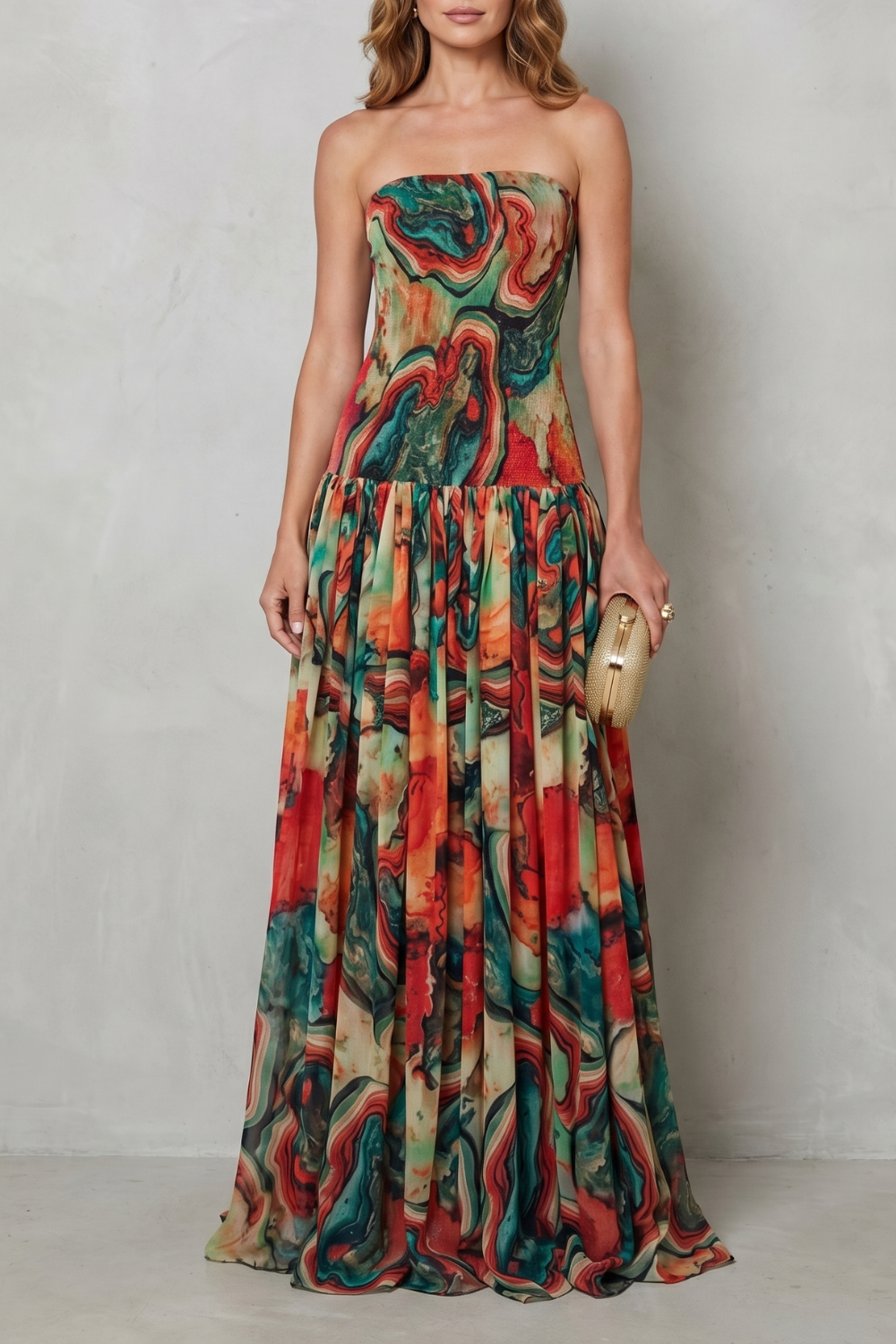 Off-shoulder printed flow – Maxi dress