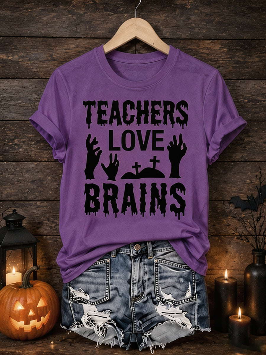 Women's Halloween Funny Print Casual T-Shirt