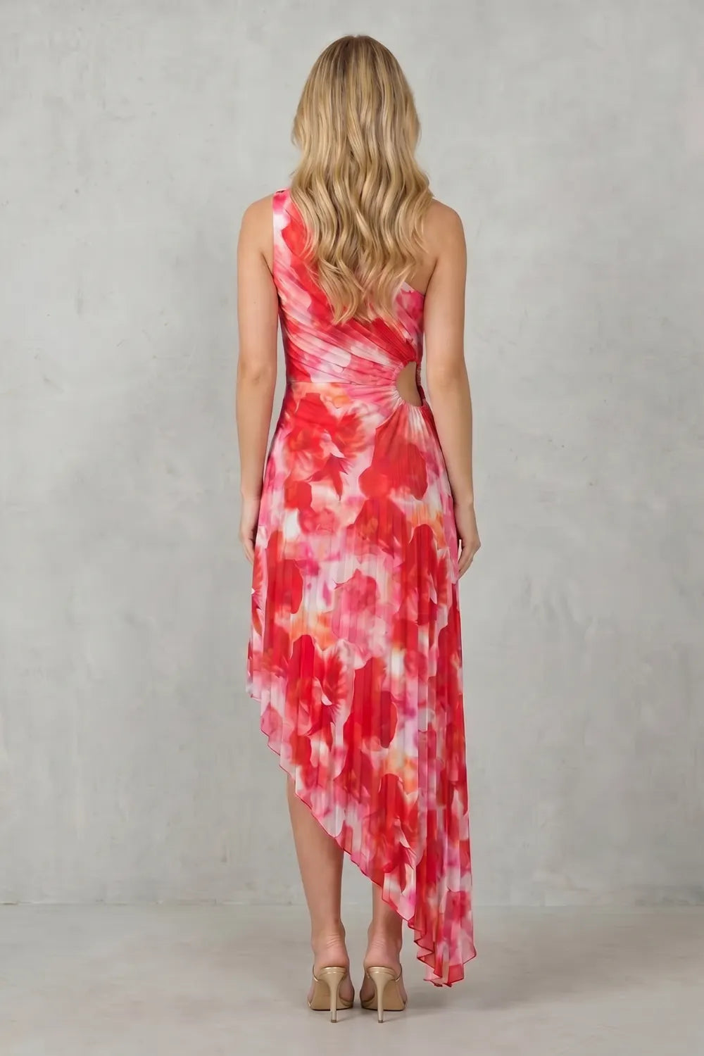 Bold bloom – Women’s One-Shoulder Printed Maxi Dress