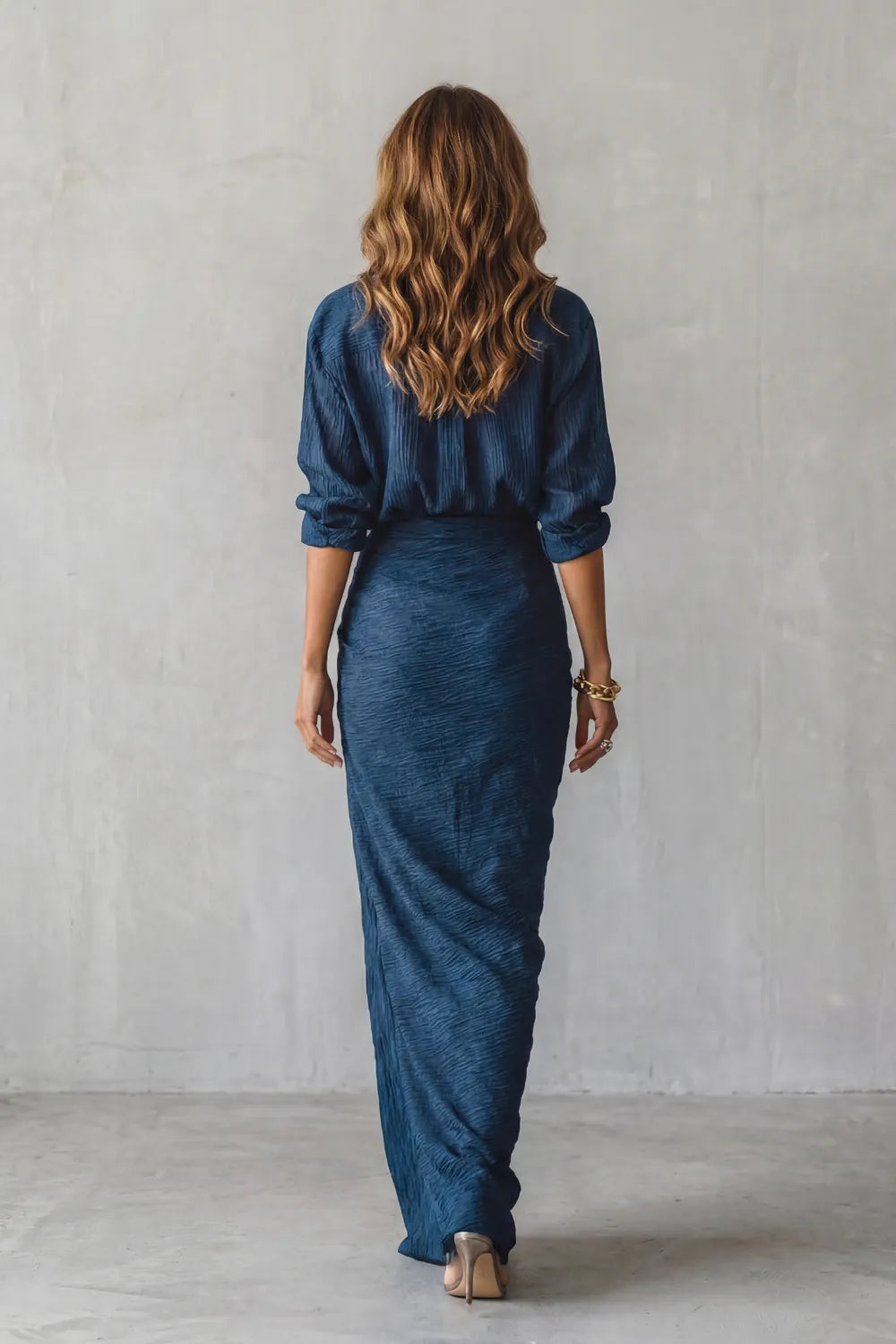 Pleated texture elegance – Two-piece set