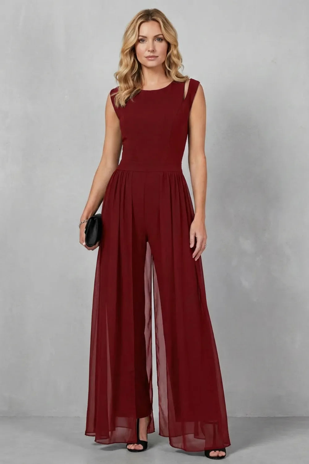 Sheer panel cutout – Evening jumpsuit