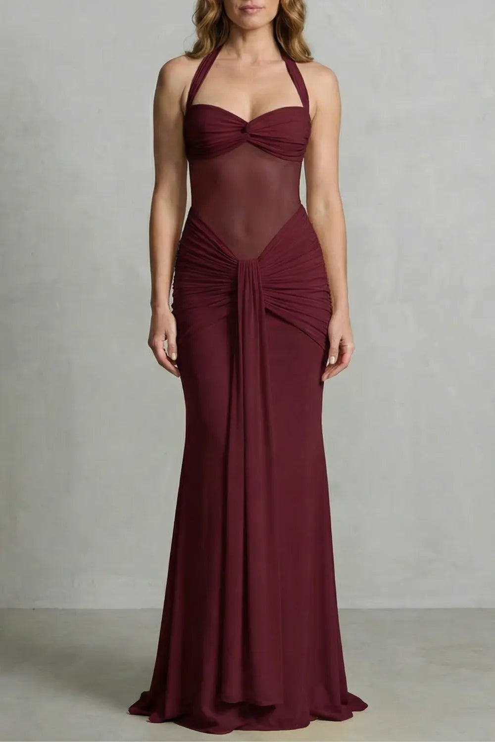 Draped sculpt elegance – Maxi dress
