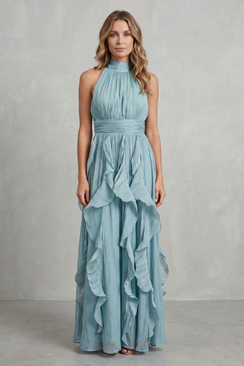 Ruffled chiffon elegance – Maxi dress