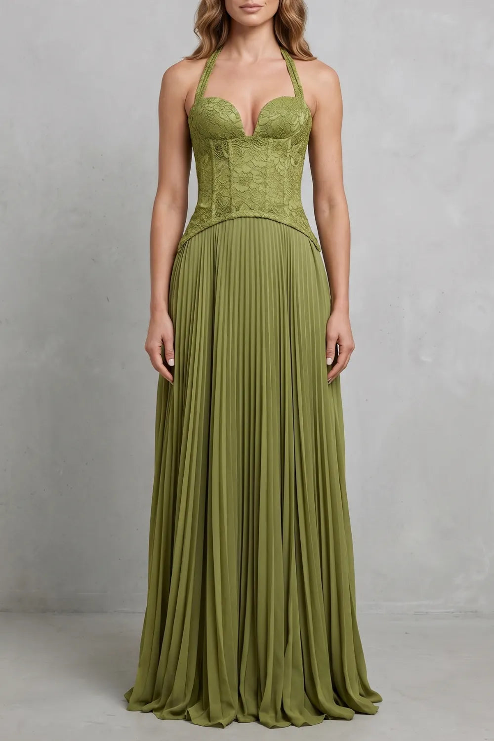 Corset pleated elegance – Maxi dress