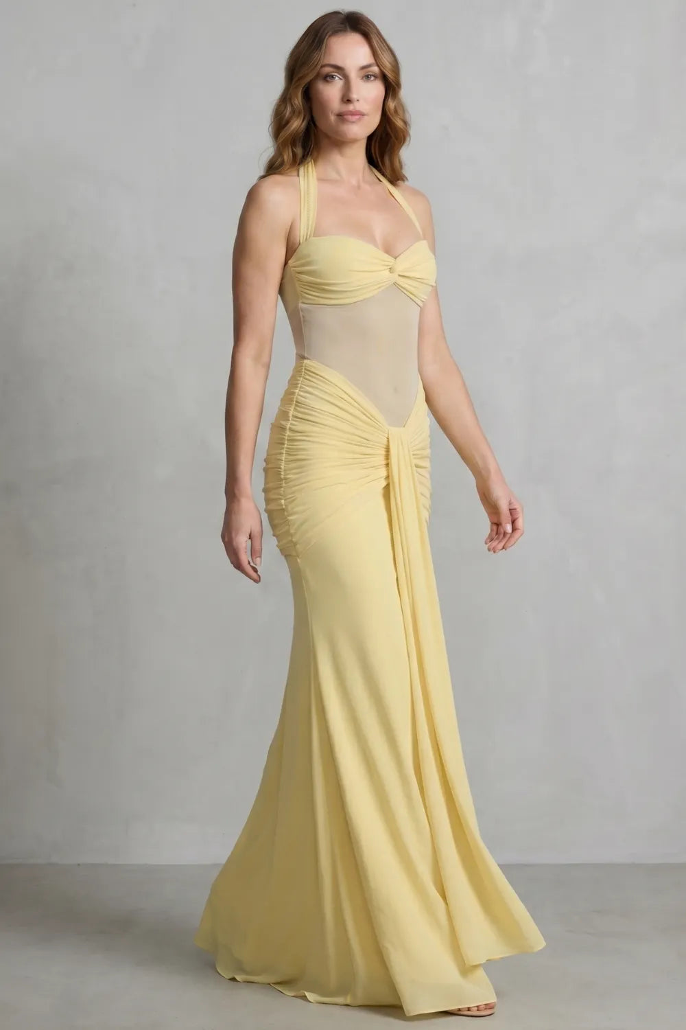 Draped sculpt elegance – Maxi dress