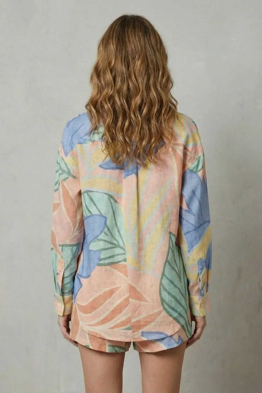 Tropical leaf print – Shirt and short set