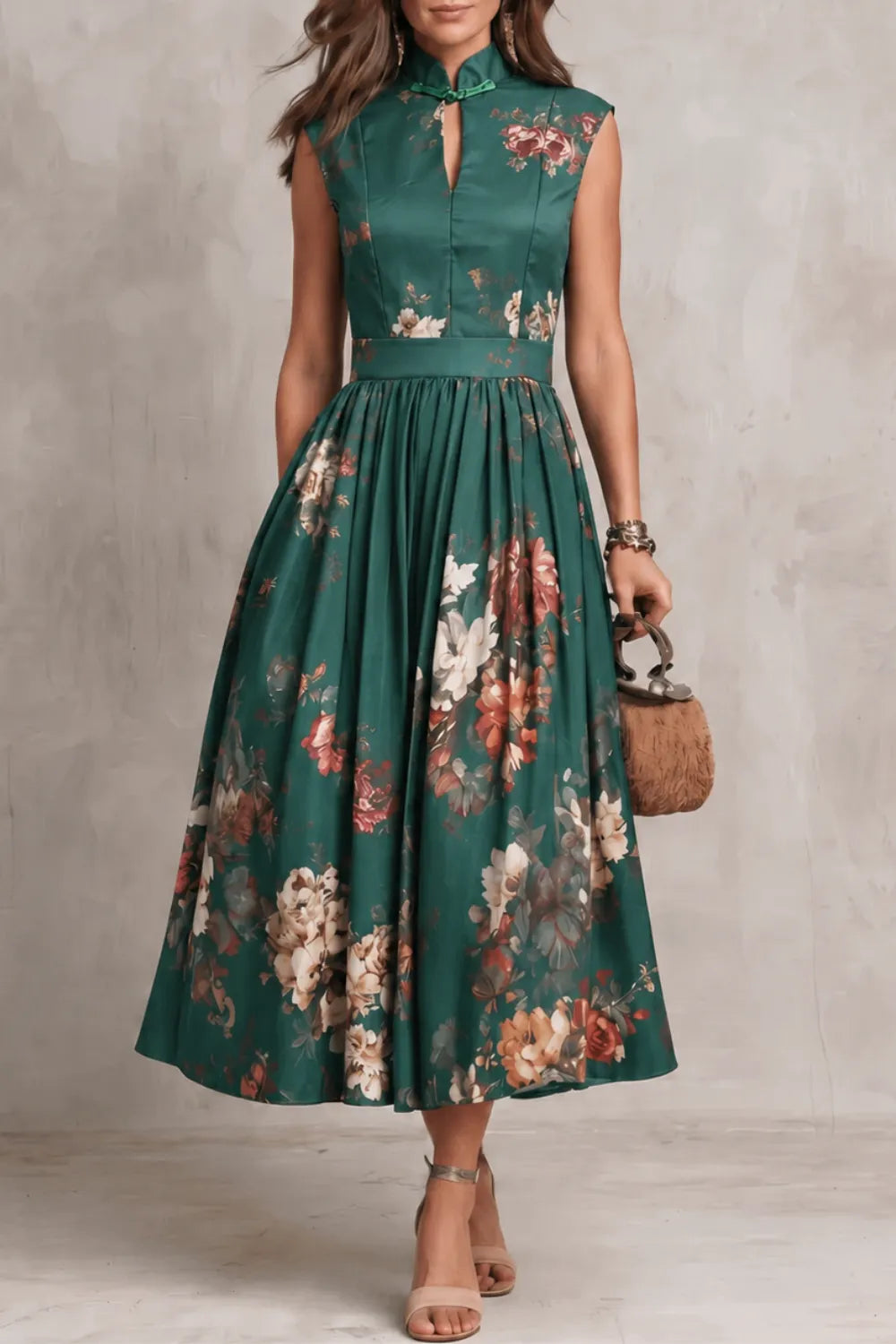 Vintage floral elegance – Midi dress