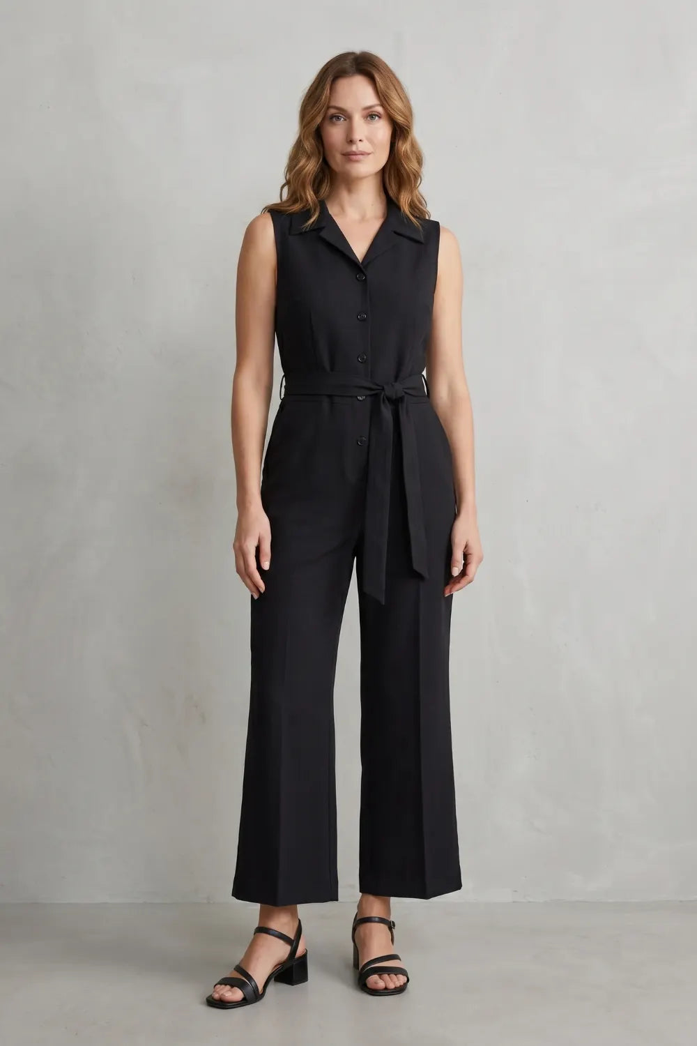 Belted office elegance – Wide-leg jumpsuit