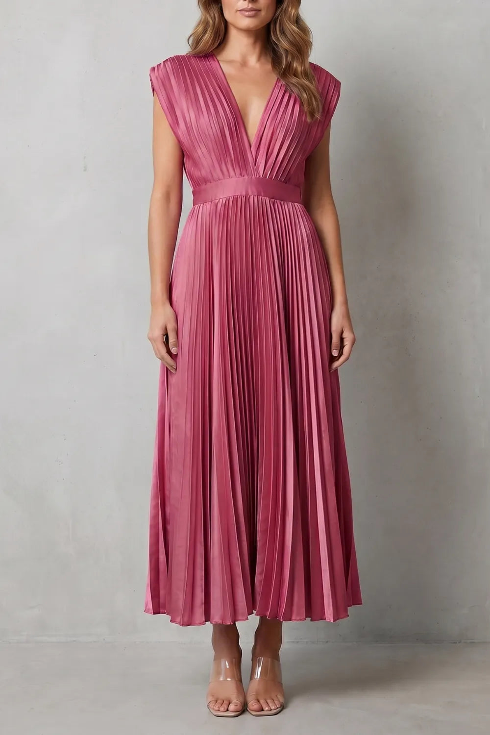 Flowing pleated elegance – Midi dress