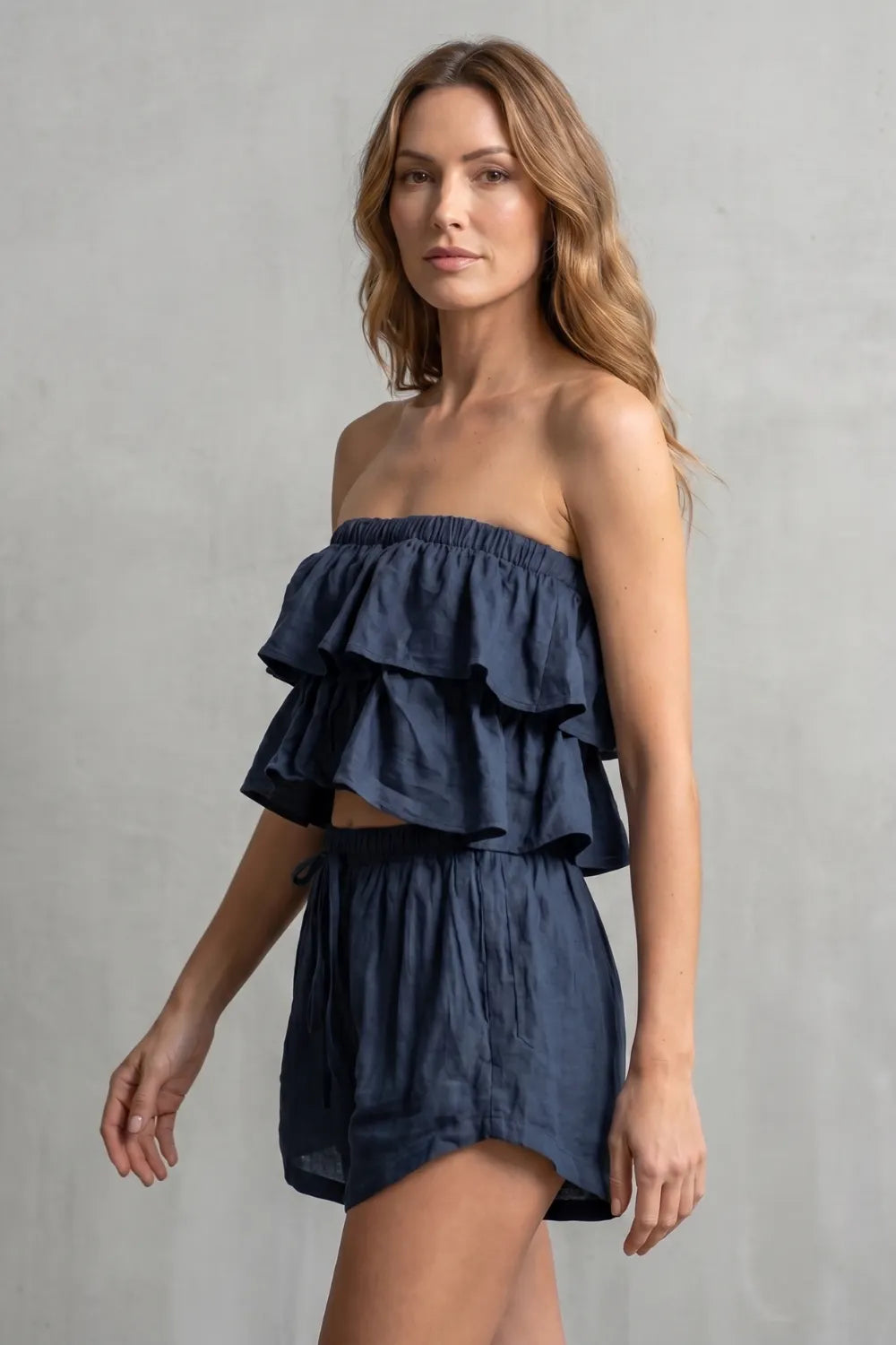 Ruffled seaside charm – Shorts set