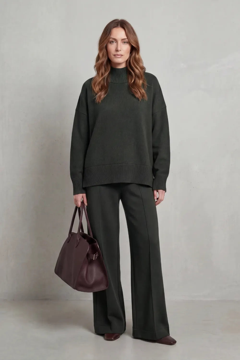 Folded collar charm – Knit lounge set