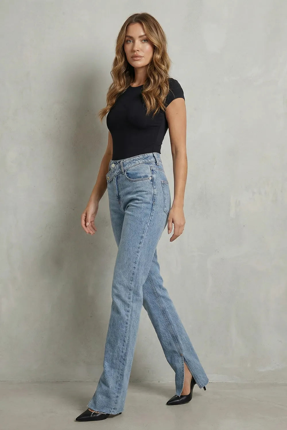 Cross waist detail – Flare jeans