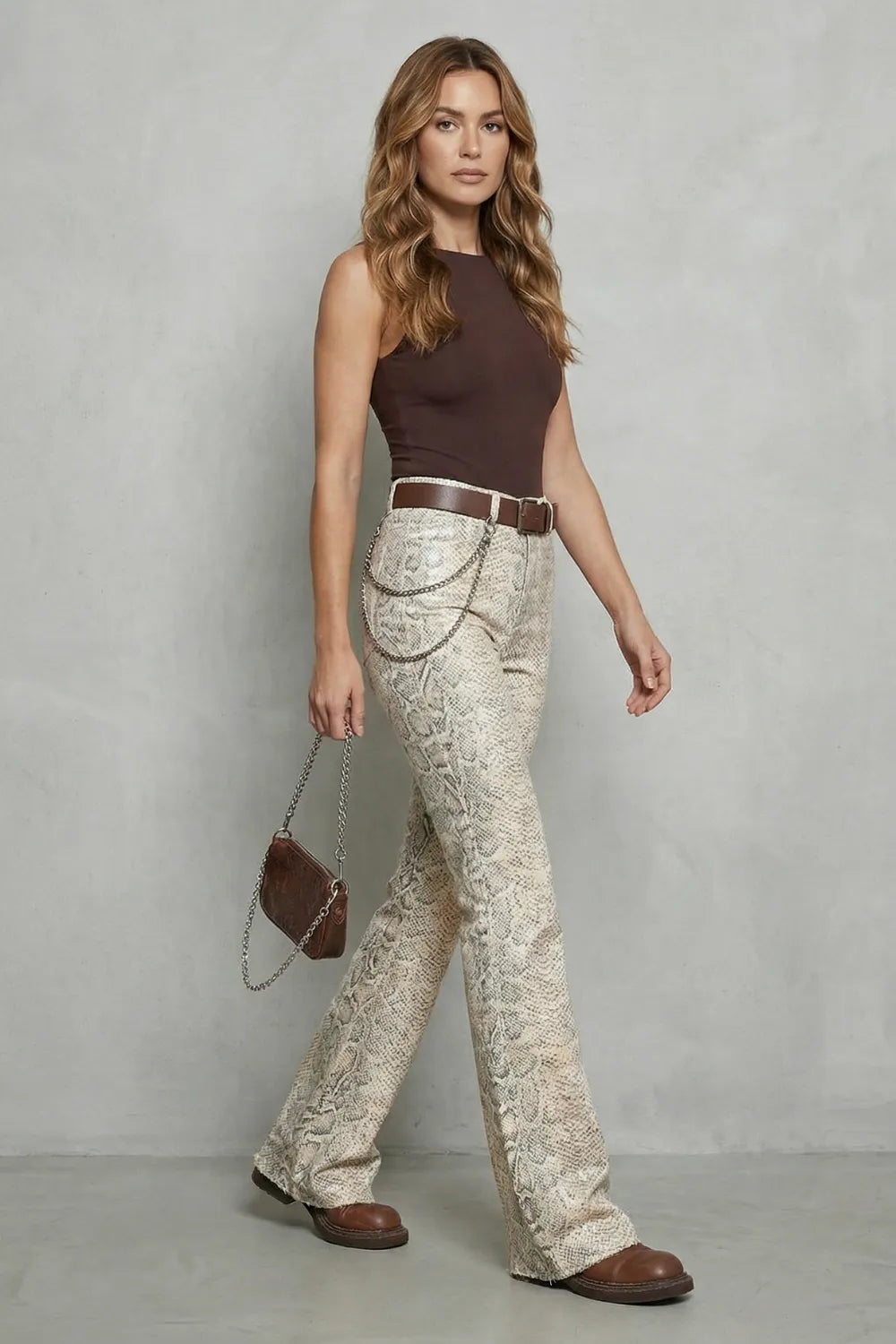 Snake print elegance – Palazzo jeans