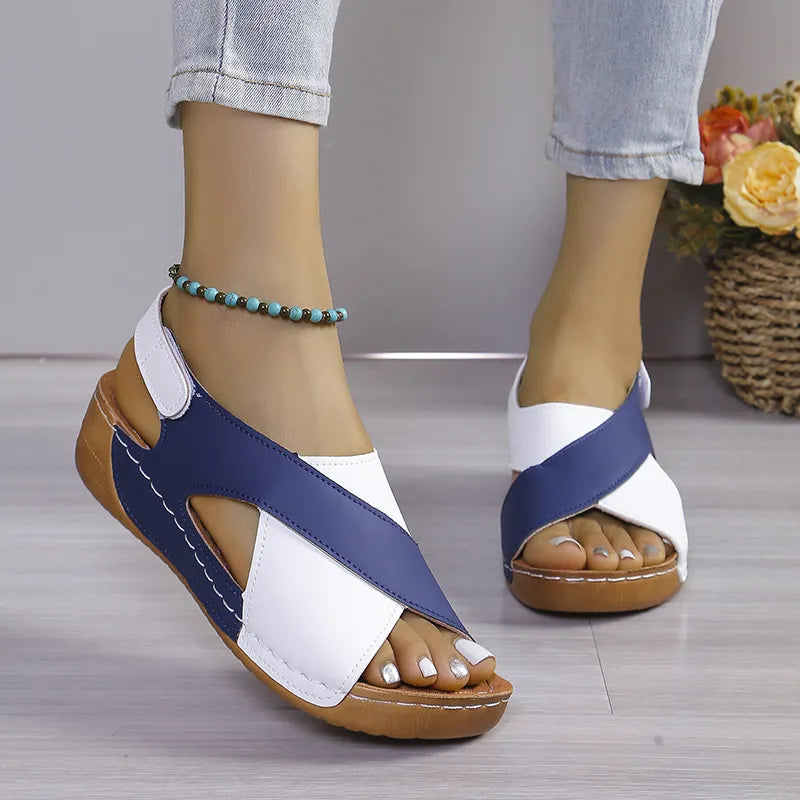 Fashion Fish Mouth Thick Bottom Velcro Sandals