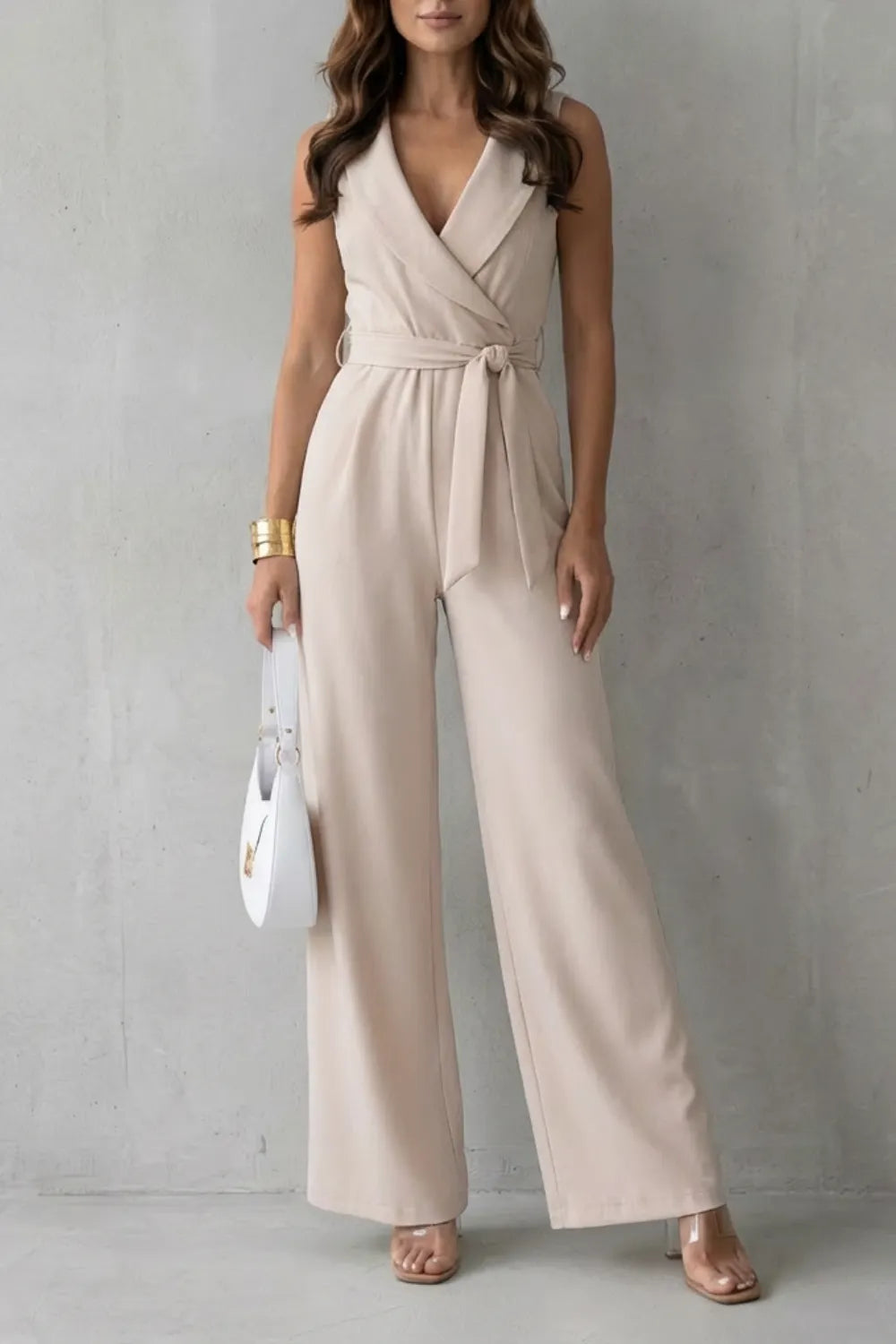 Lapel wrap waist – Tailored jumpsuit