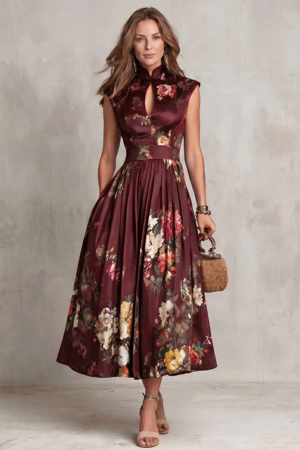 Vintage floral elegance – Midi dress