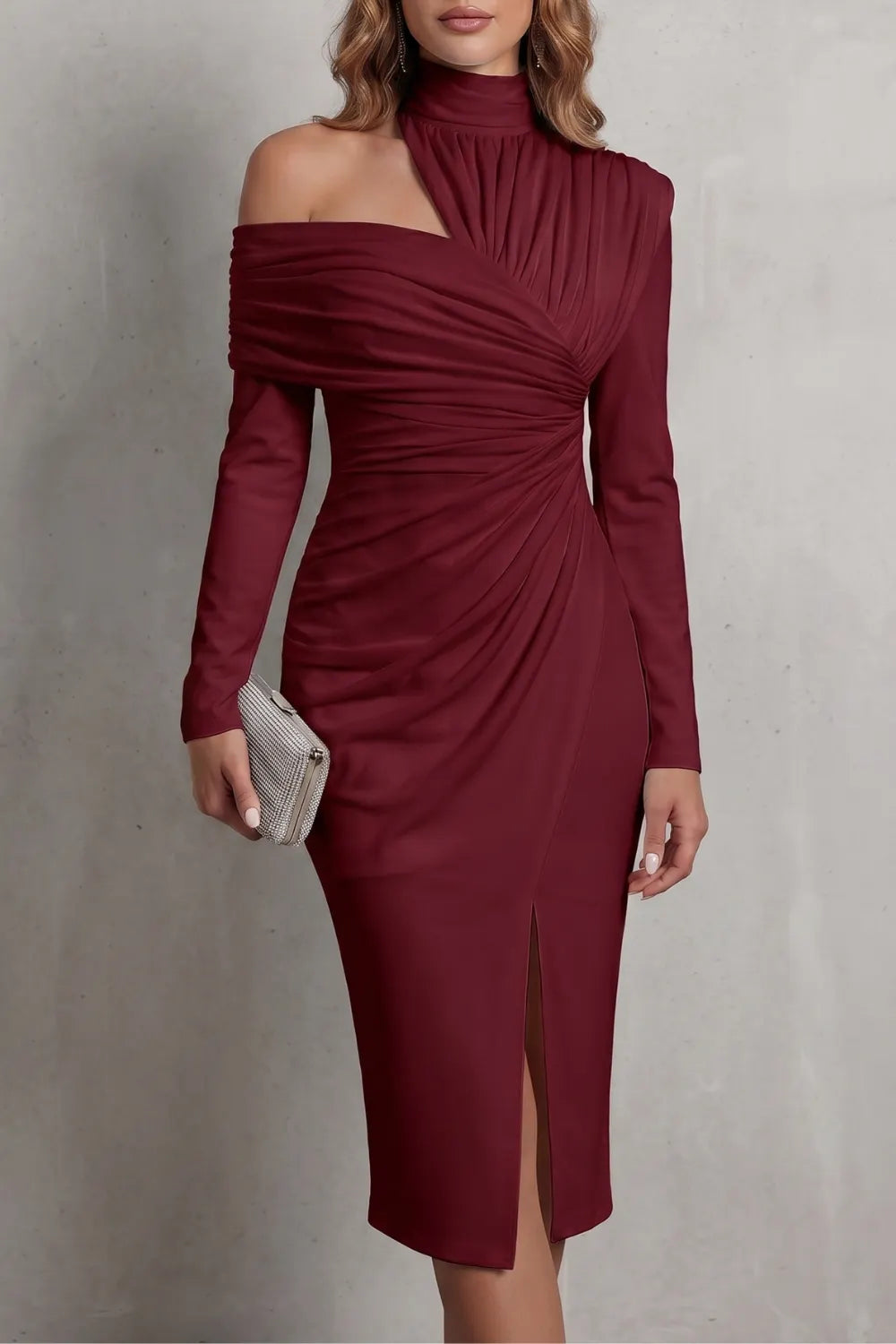 Draped couture elegance – Midi dress
