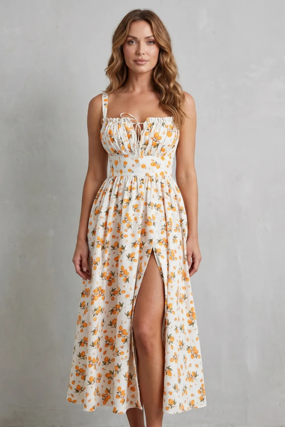 Sweet fruit print romance – Maxi dress