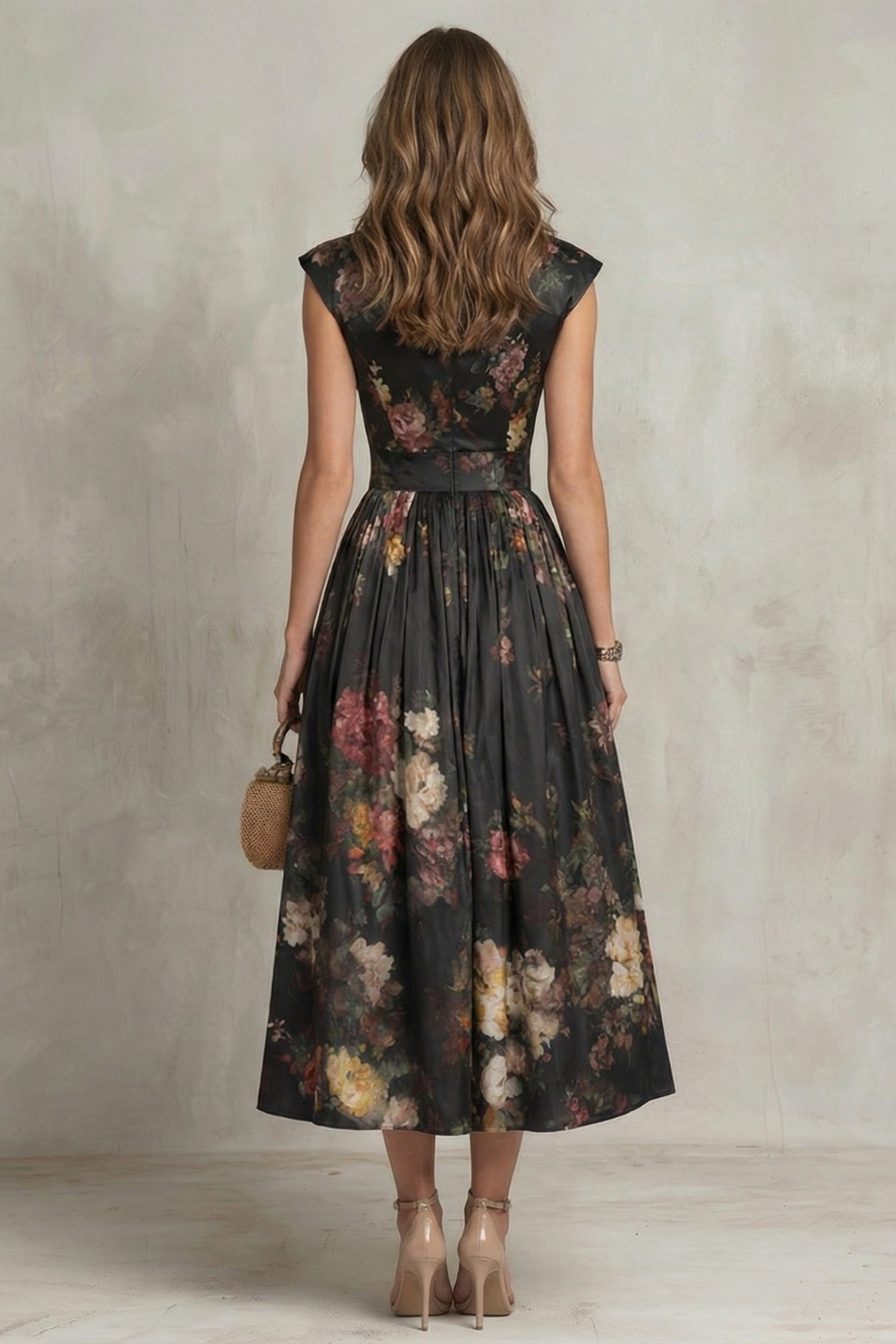 Vintage floral elegance – Midi dress