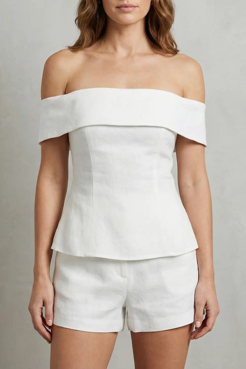 Off shoulder peplum elegance – Two piece set