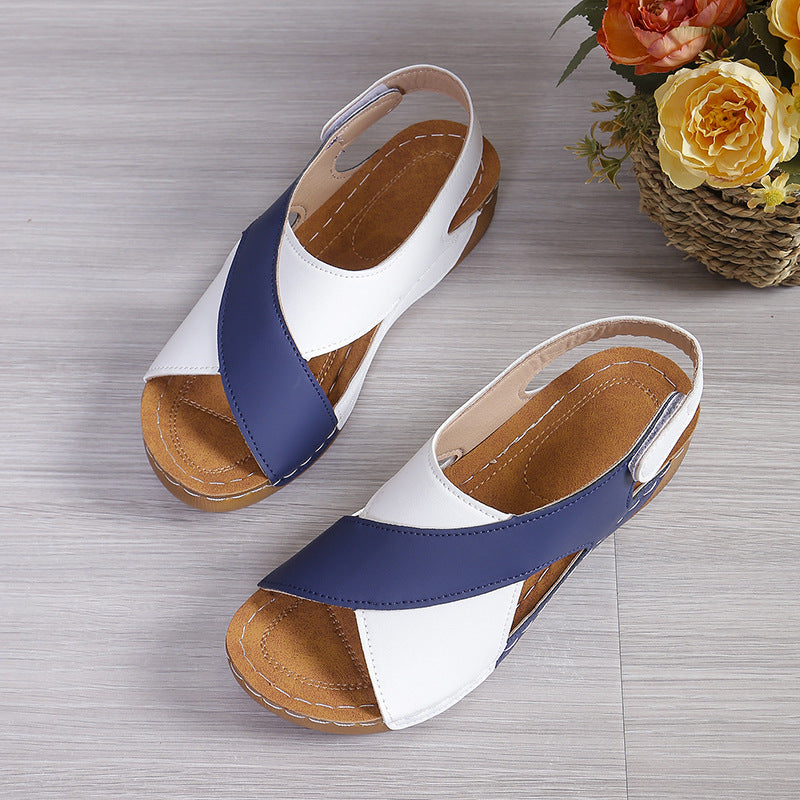 Fashion Fish Mouth Thick Bottom Velcro Sandals