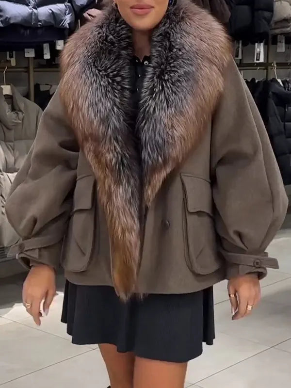 Women Fur Collar Temperament Casual Jacket