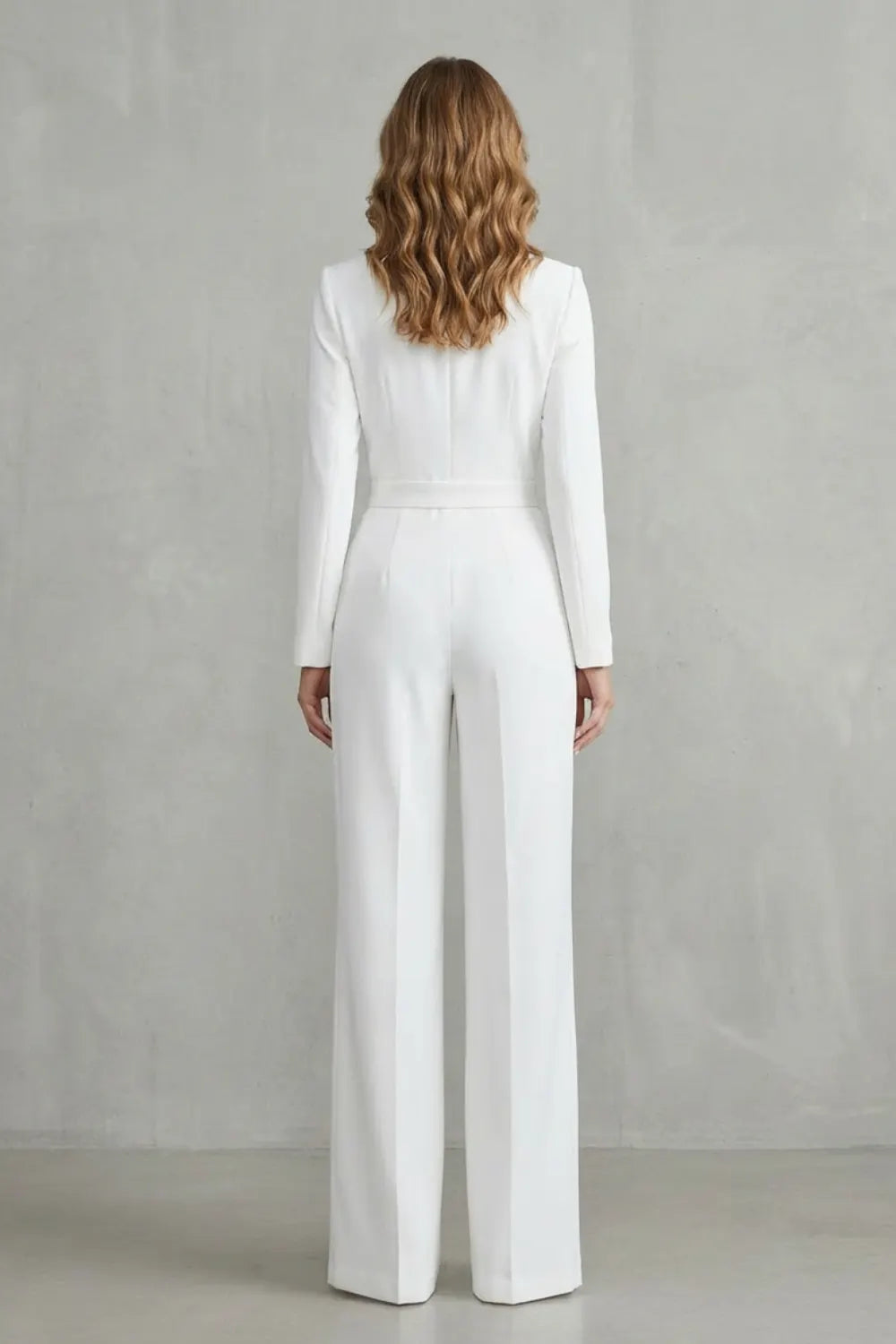 Slant-breasted Mid-waist Pantsuit – Elegant Commuter Jumpsuit