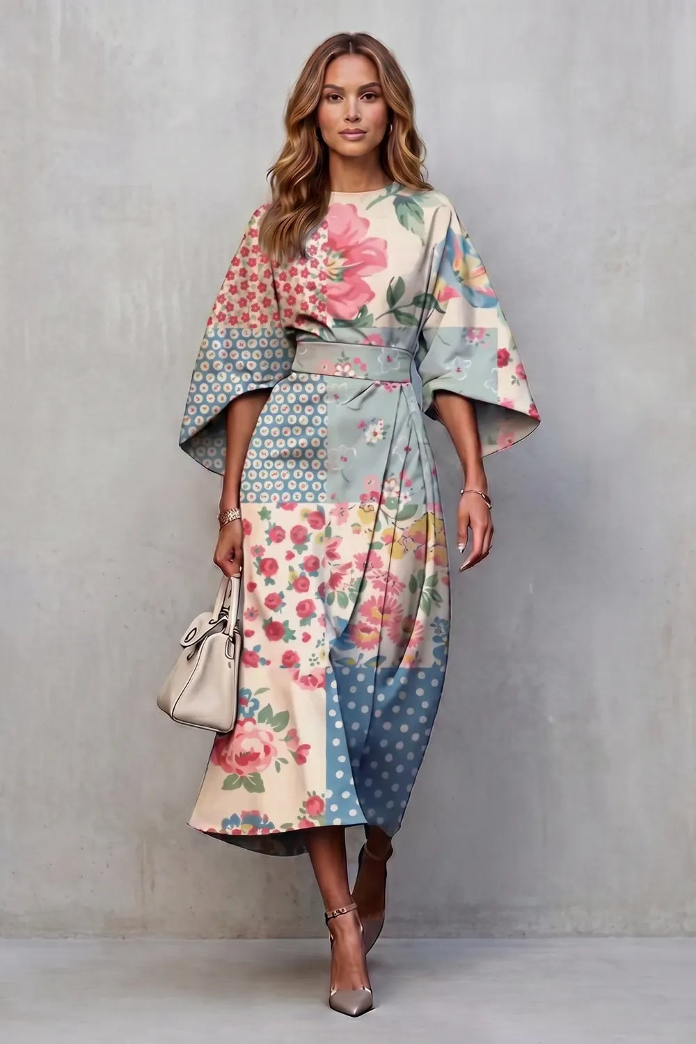Vibrant watercolour blooms – Midi dress