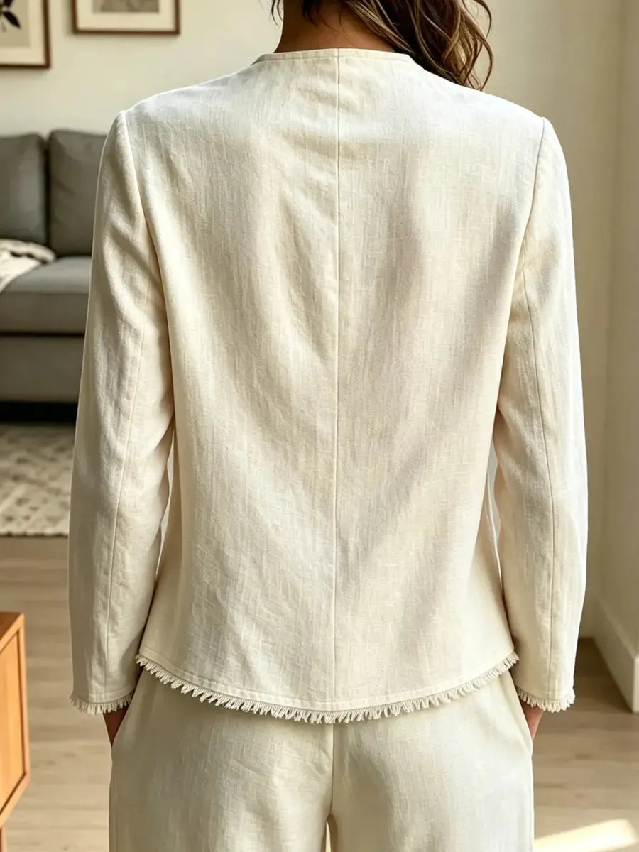 Retro Loose Twisted Art Casual Stylish Long Sleeve Cotton Linen Shirt