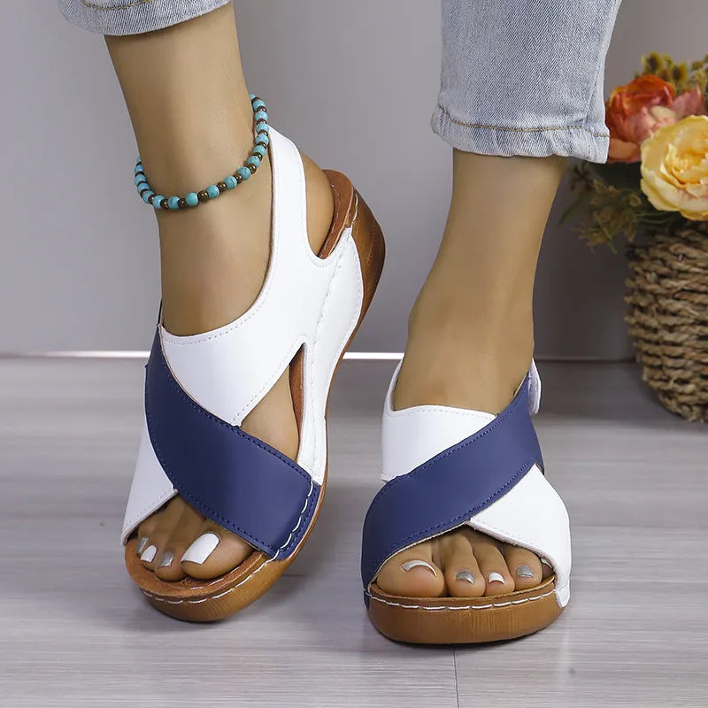 Fashion Fish Mouth Thick Bottom Velcro Sandals