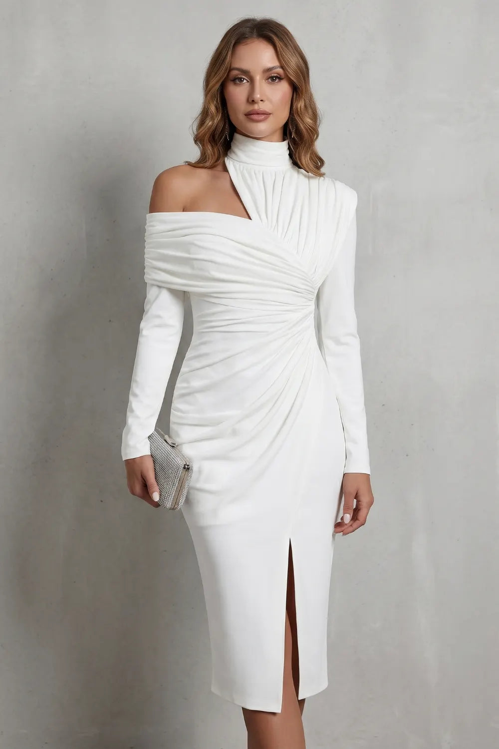 Draped couture elegance – Midi dress
