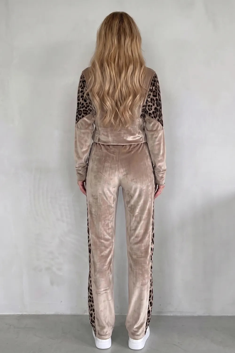Leopard contrast athleisure – Three-piece set