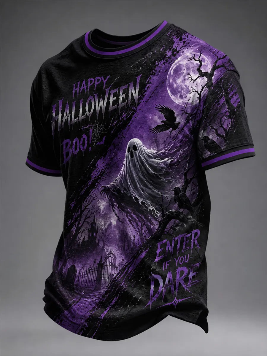 Men's Halloween Ghost Art Print T-Shirt