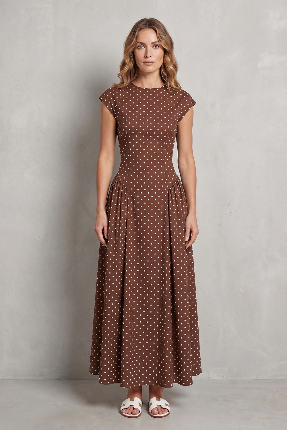 Vintage polka dot elegance – Maxi dress