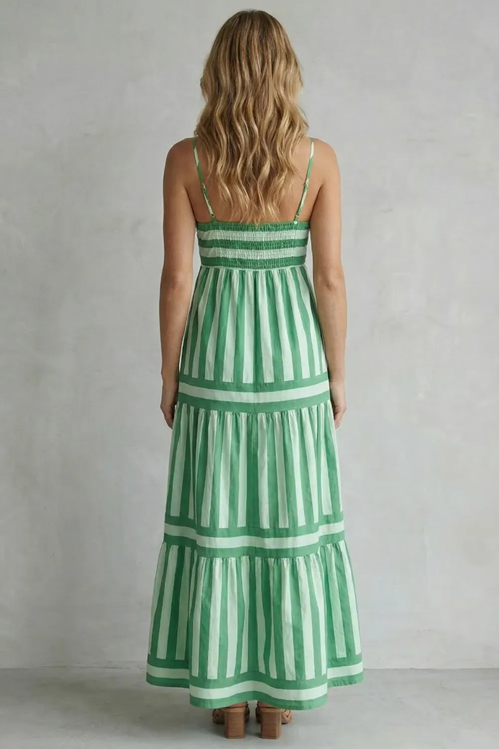 Playful stripe tiers – Strappy maxi dress
