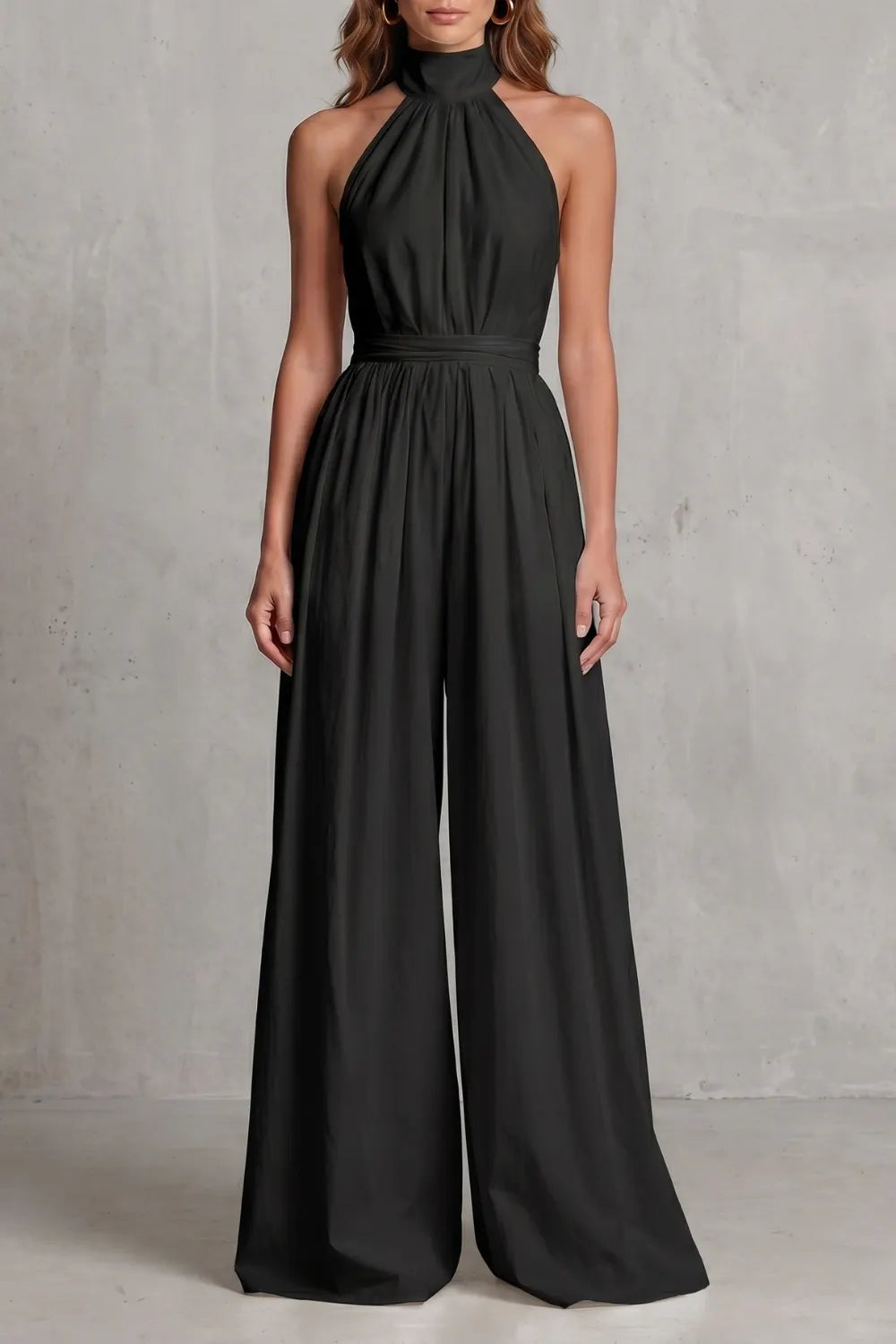 Elegant draped silhouette – Halter-neck jumpsuit