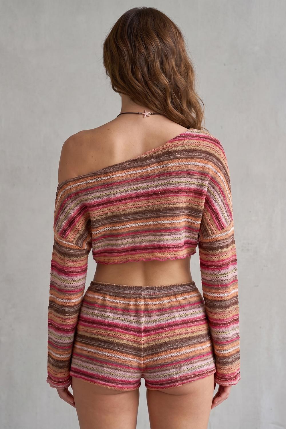 Bohemian stripe allure – Shorts set