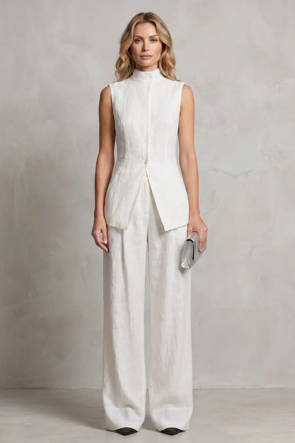 Draped tailored elegance – Trouser set