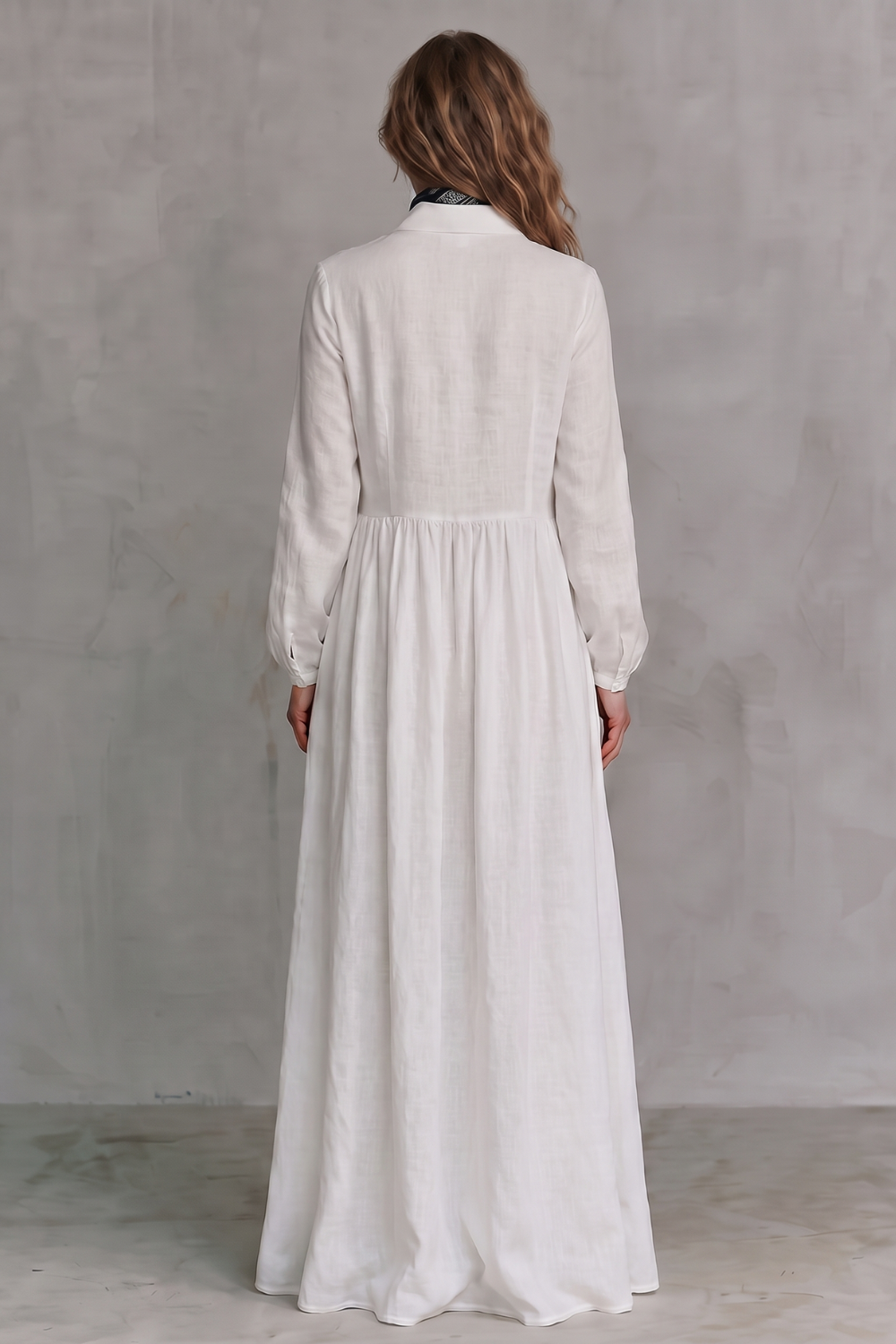 Timeless minimalism – Mao collar maxi dress