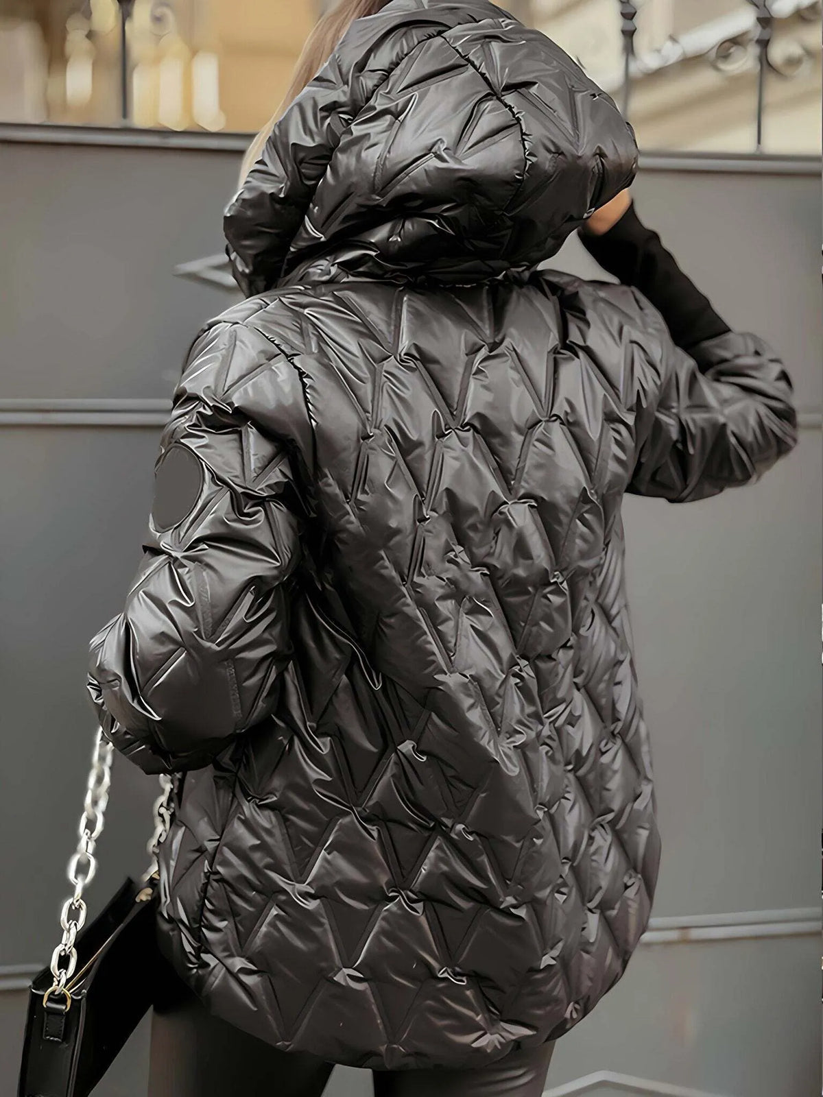 Autumn and Winter Diamond Patchwork Cotton Jacket