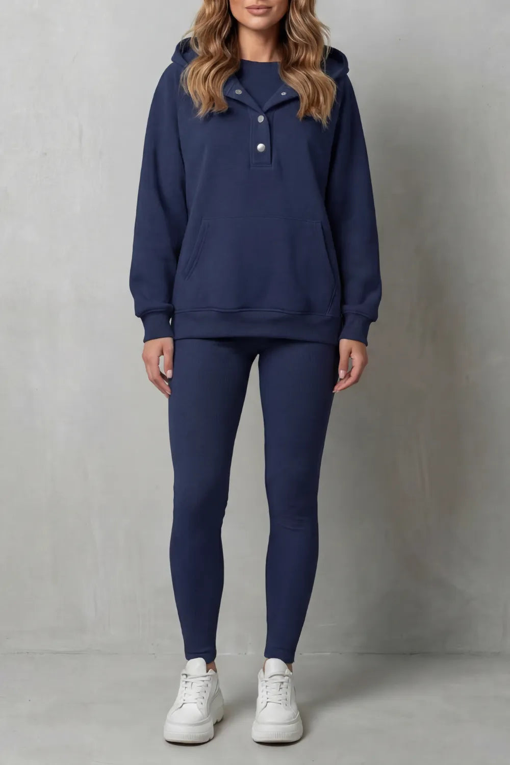 Button detail hoodie – Cozy Relaxed Set