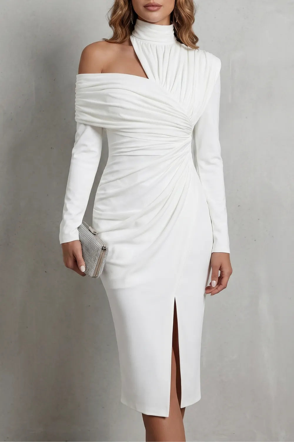 Draped couture elegance – Midi dress