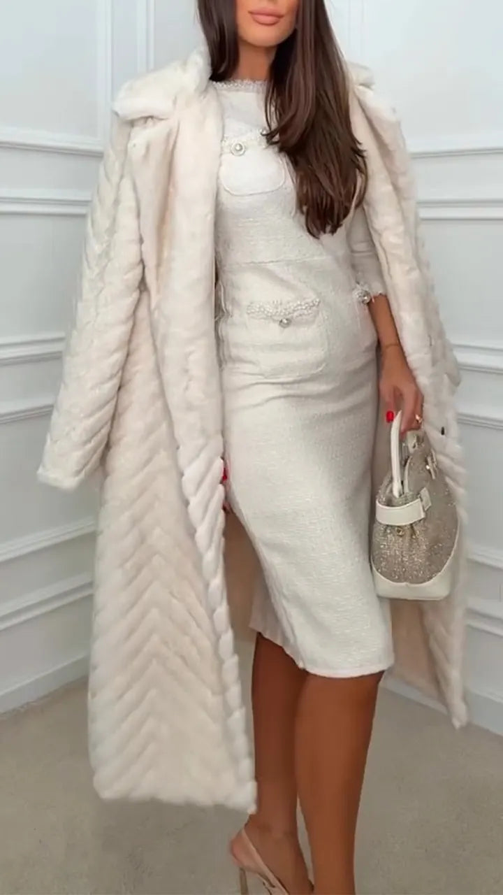 Women Lapel Plush Temperament Casual Coat