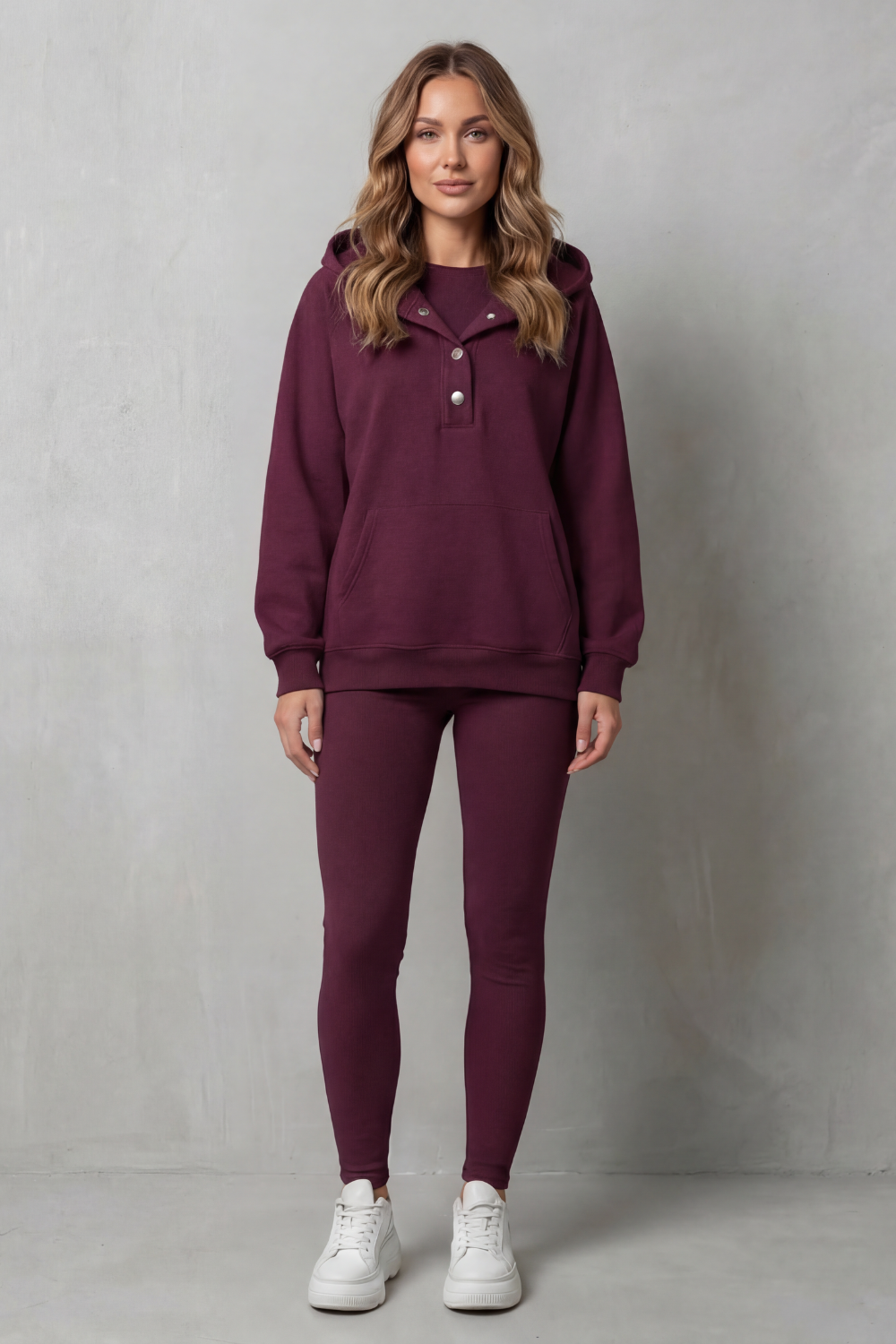 Button detail hoodie – Cozy Relaxed Set