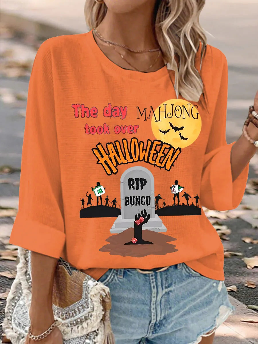 Women's Halloween Mahjong Tops