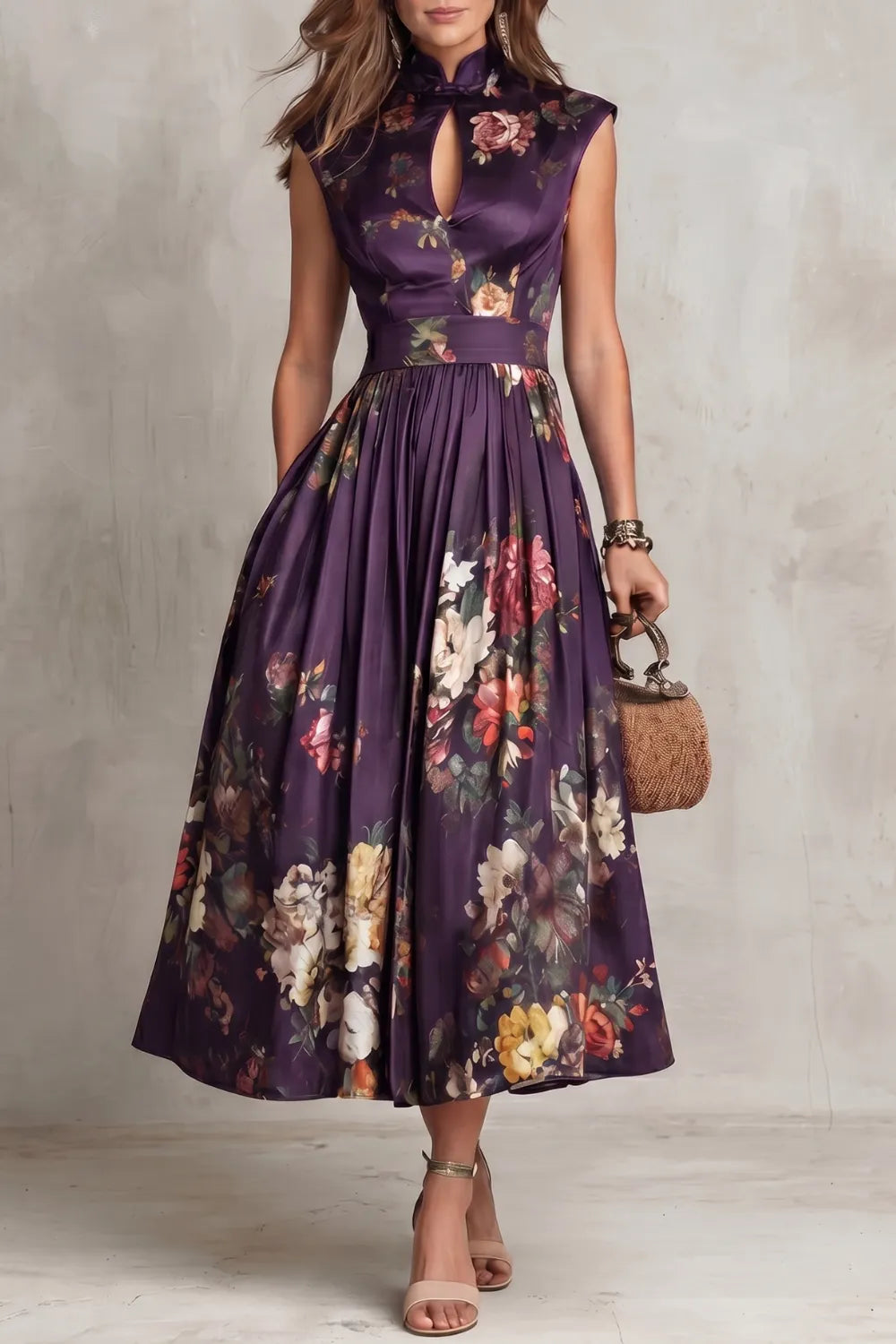 Vintage floral elegance – Midi dress