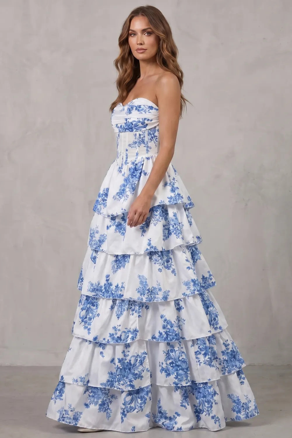 Layered floral couture – Maxi dress